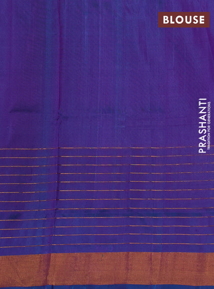 Pure uppada silk saree purple and dual shade of blue with allover zari woven buttas and long zari woven border