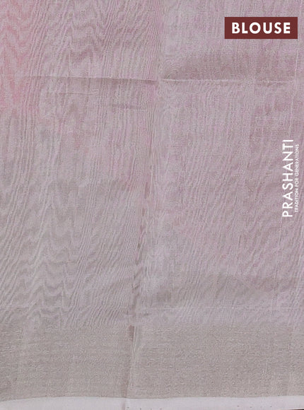 Pure uppada silk saree pink with silver zari woven buttas and silver zari woven border