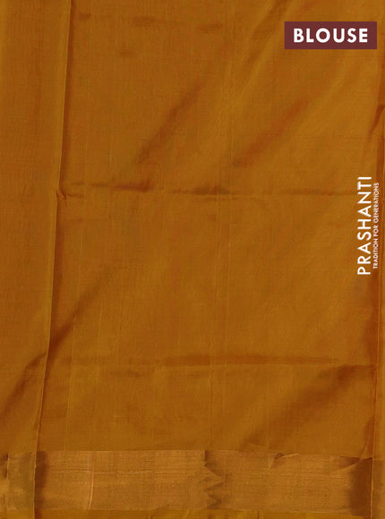 Pure uppada silk saree dual shade of pink and yellow with silver & gold zari woven buttas and zari woven border