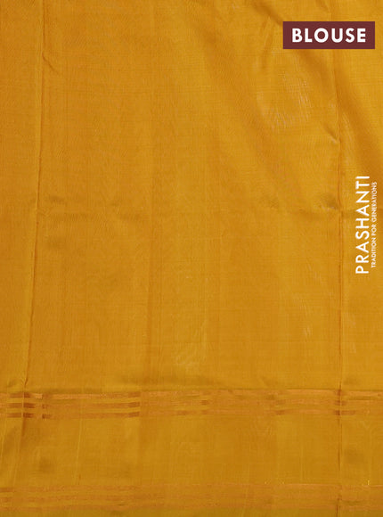 Pure uppada silk saree cream and mustard yellow with allover zari weaves & buttas and rettapet zari woven border