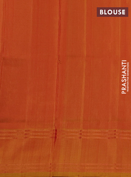 Pure uppada silk saree red and dual shade of mustard with allover zari weaves & buttas and rettapet zari woven border