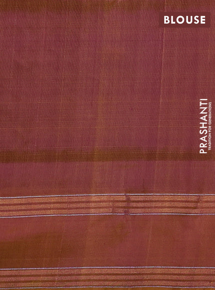 Pure uppada silk saree purple and dark mustard with allover zari wweaves & buttas and rettapet zari woven border