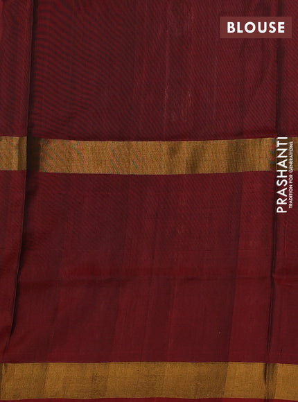 Pure uppada silk saree grey and maroon with silver zari woven buttas and long zari woven butta border
