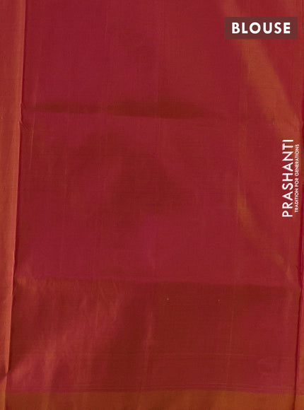 Pure uppada silk saree dual shade of pink and dual shade of yellow with silver & gold zari woven buttas and long zari woven border