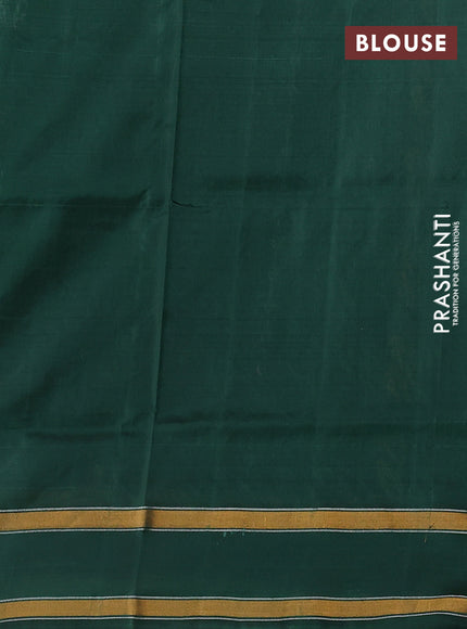 Pure uppada silk saree bottle green with allover silver & gold zari weaves and rettapet zari woven border