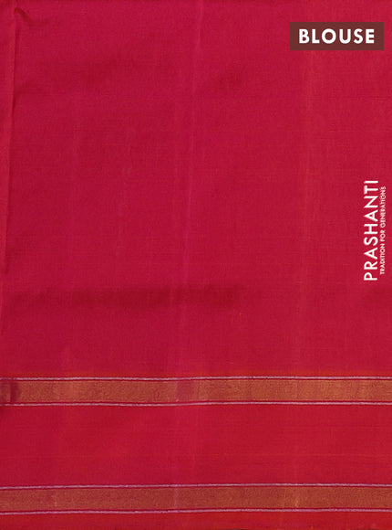 Pure uppada silk saree pink and dual shade of pinkish orange with allover silver & gold zari weaves and rettapet zari woven border
