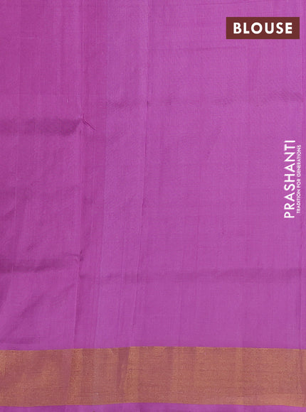 Pure uppada silk saree lavender shade with allover silver & gold zari woven buttas and zari woven border