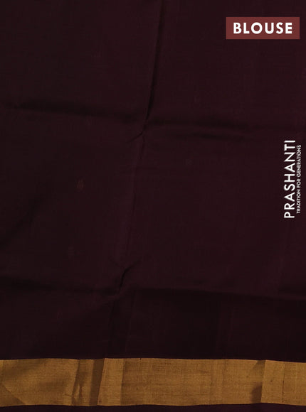 Pure uppada silk saree coffee brown with allover silver & gold zari woven buttas and zari woven border