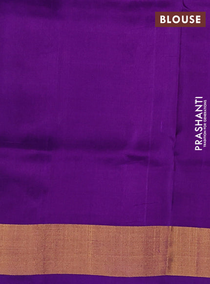 Pure uppada silk saree purple with allover silver & gold zari woven buttas and zari woven border