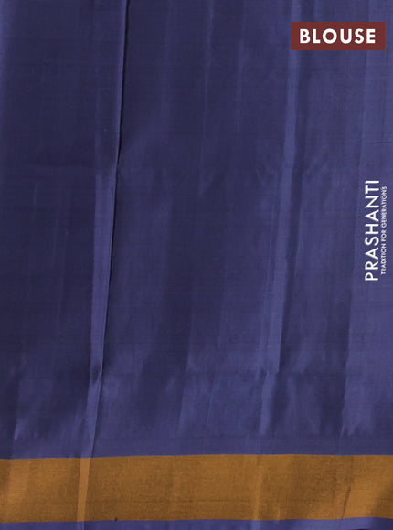 Pure uppada silk saree dark grey with silver & gold zari woven buttas and zari woven butta border