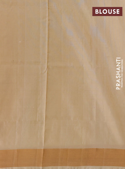 Pure uppada silk saree cream with silver & gold zari woven buttas and zari woven butta border