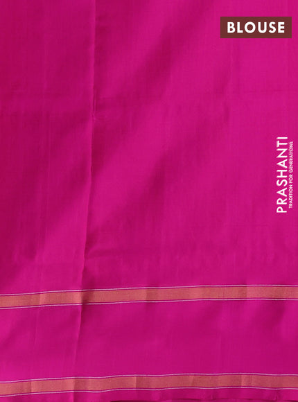 Pure uppada silk saree dual shade of pinkish orange and pink with allover zari weaves & buttas and rettapet zari woven border