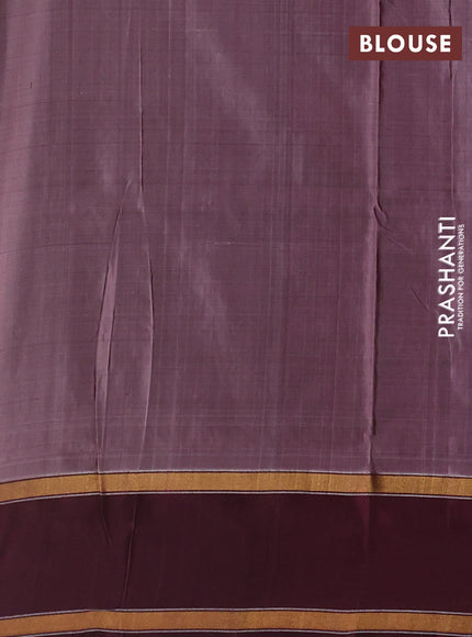 Pure uppada silk saree pastel brown and coffee brown with allover zari weaves & buttas and rettapet zari woven border