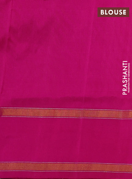 Pure uppada silk saree light pink and pink with allover zari weaves & buttas and rettapet zari woven border