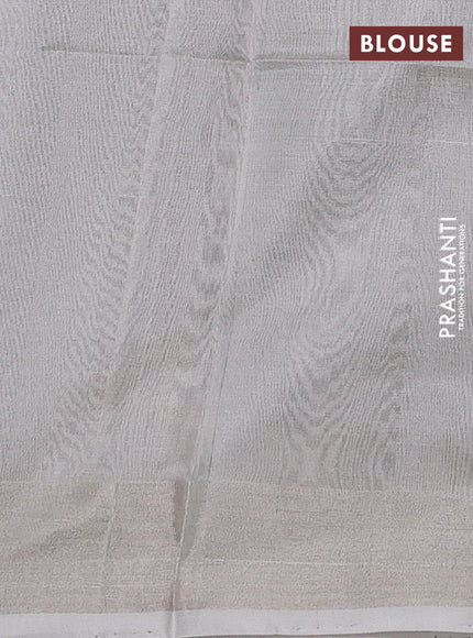 Pure uppada silk saree black and pastel grey with silver zari woven coin buttas and silver zari woven border