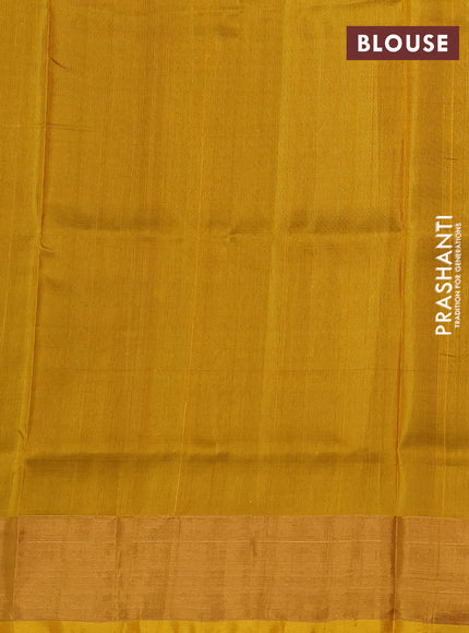 Pure uppada silk saree purple and yellow with silver & gold zari woven coin buttas and zari woven border