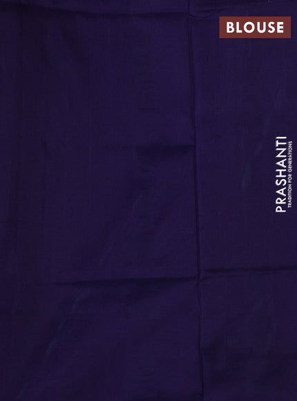 Pure uppada silk saree dual shade of teal blue and blue with silver & gold zari woven coin buttas and simple border