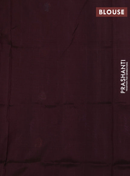 Pure uppada silk saree pastel purple and coffee brown with silver & gold zari woven coin buttas and simple border