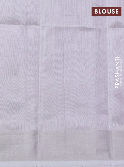 Pure uppada silk saree purple with silver zari woven coin buttas and silver zari woven border