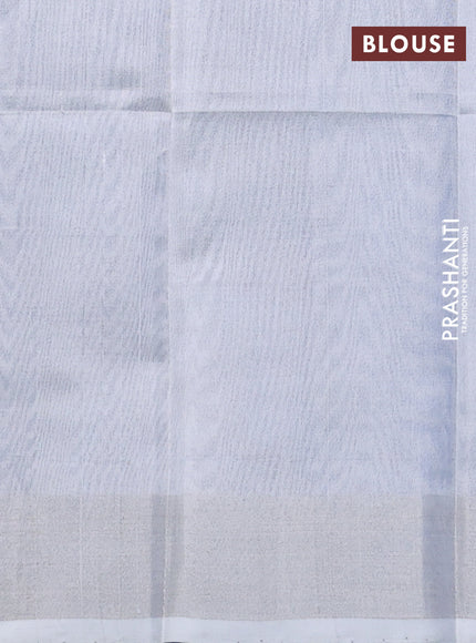 Pure uppada silk saree cs blue with silver zari woven coin buttas and silver zari woven border