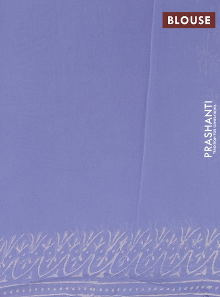 Georgette saree pastel lavender with butta block prints and printed border
