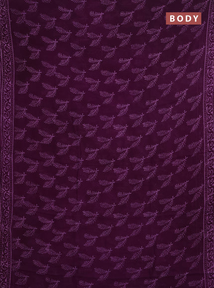 Georgette saree purple with butta block prints and printed border