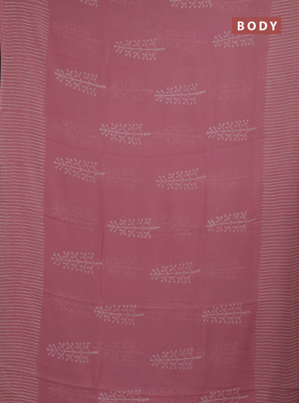 Georgette saree pastel peach with butta block prints and printed border