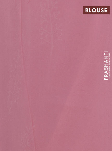 Georgette saree pastel peach with butta block prints and printed border