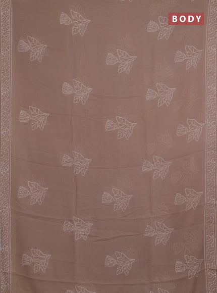 Georgette saree beige with butta block prints and printed border
