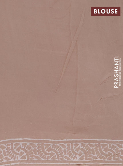 Georgette saree beige with butta block prints and printed border