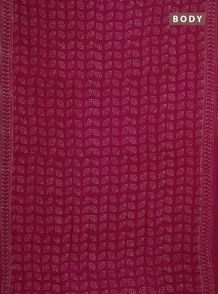 Georgette saree pink with allover butta block prints and printed border