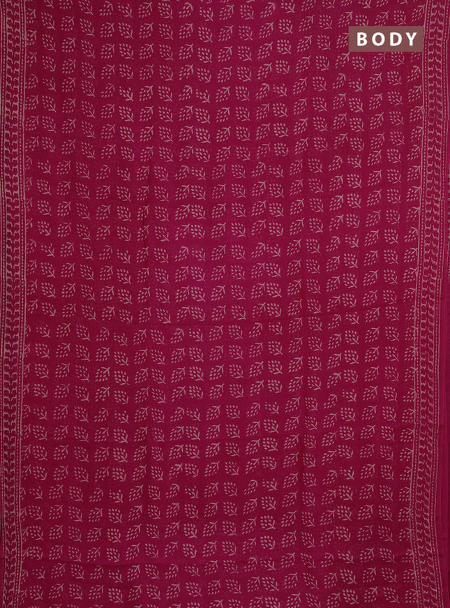 Georgette saree pink with allover butta block prints and printed border