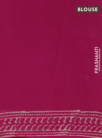 Georgette saree pink with allover butta block prints and printed border