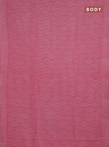 Georgette saree light pink with allover block prints and printed border
