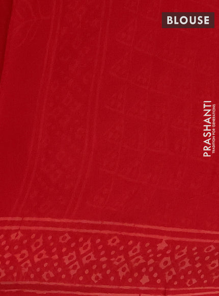 Georgette saree red with allover butta prints and printed border