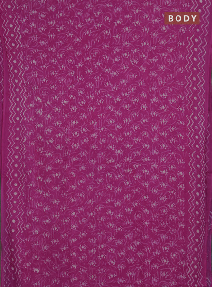 Georgette saree pink with allover dabu prints and printed border