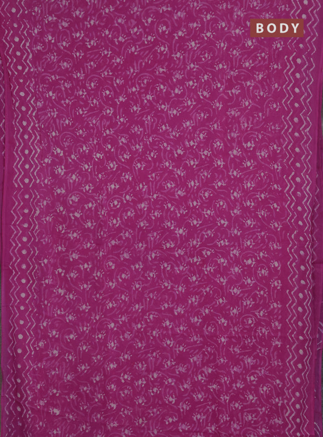 Georgette saree pink with allover dabu prints and printed border