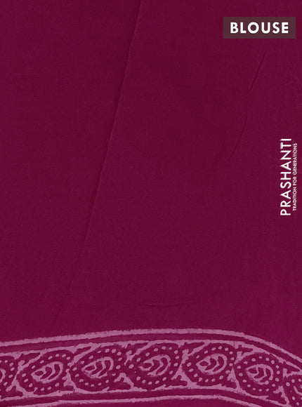 Georgette saree maroon with allover block prints and printed border