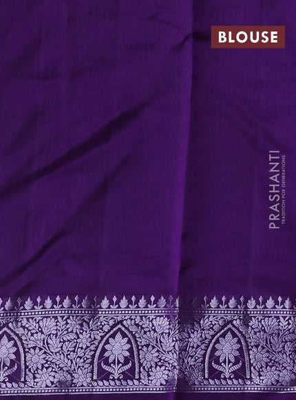 Poona silk saree violet with allover thread & zari weaves and zari woven border