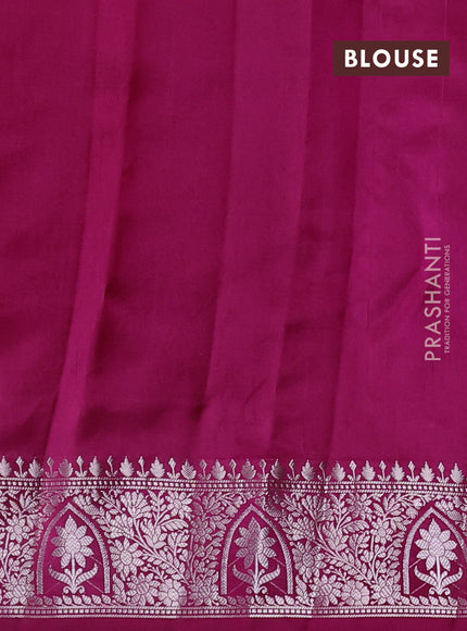Poona silk saree pink with allover thread & zari weaves and zari woven border