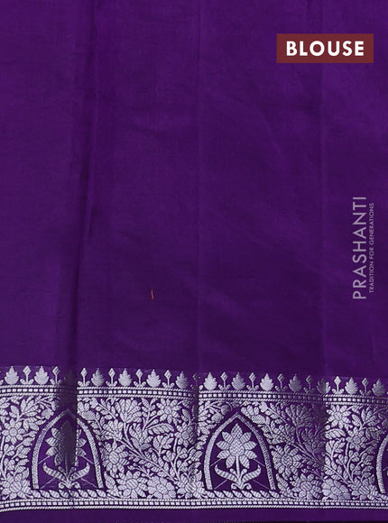 Poona silk saree violet with allover thread & zari weaves and zari woven border
