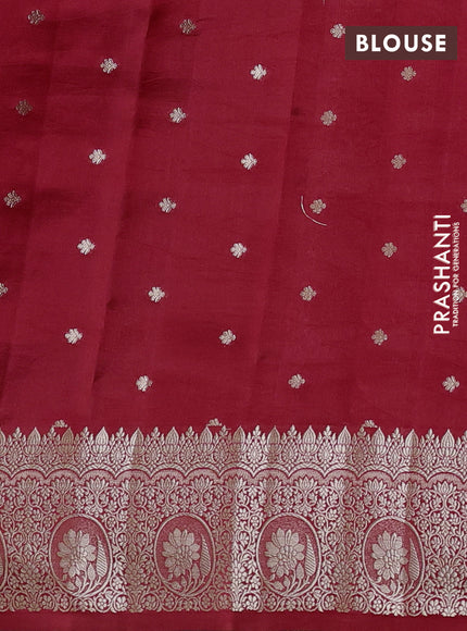 Poona silk saree red with allover thread & zari weaves and zari woven border
