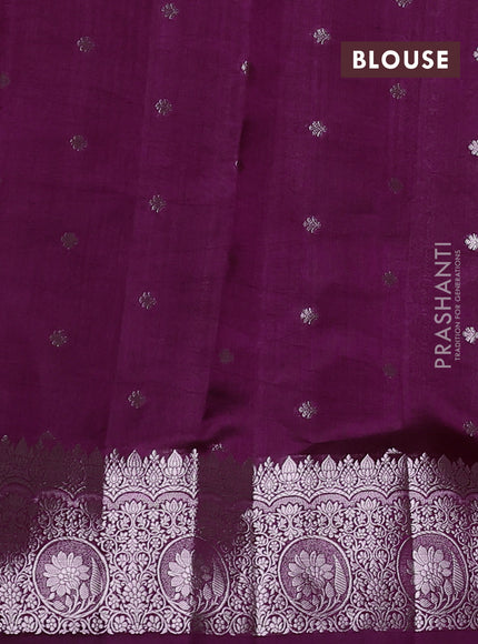 Poona silk saree deep purple with allover thread & zari weaves and zari woven border