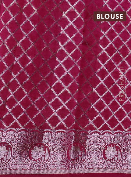 Poona silk saree pink with allover thread & zari weaves and zari woven border