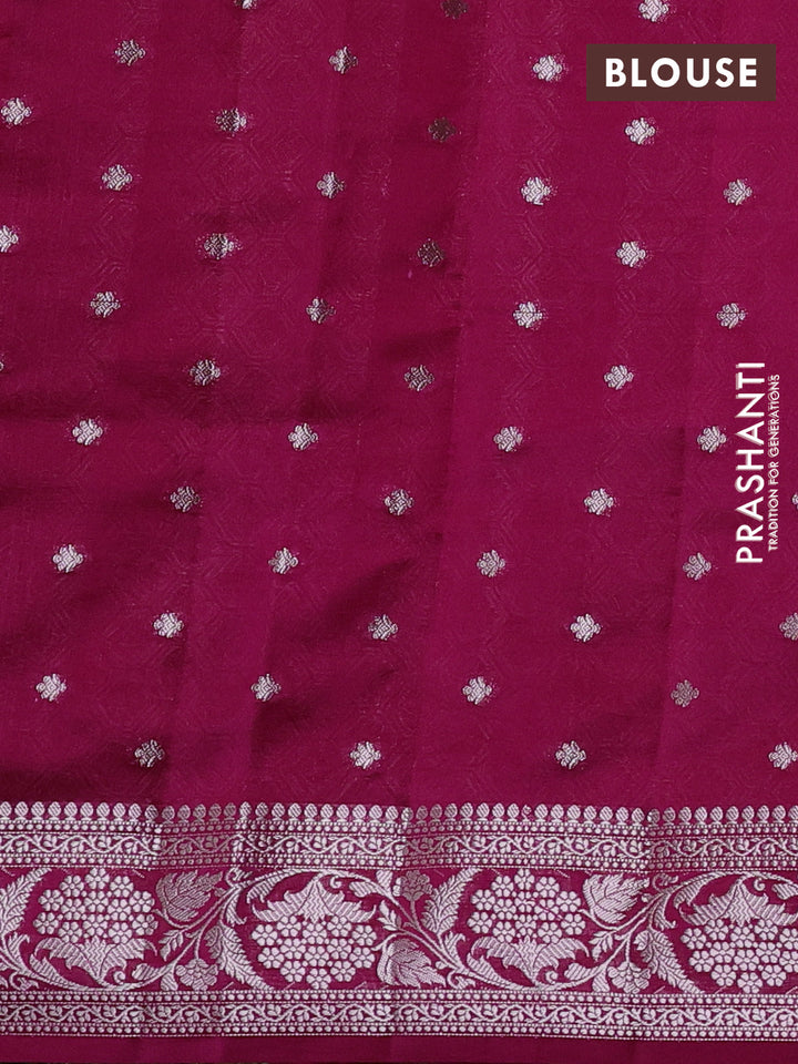 Poona silk saree pink with allover thread & zari weaves and zari woven border