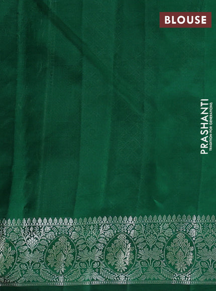 Poona silk saree green with allover thread & zari weaves and zari woven border