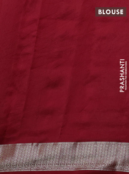 Poona silk saree red with allover thread & zari weaves and zari woven border