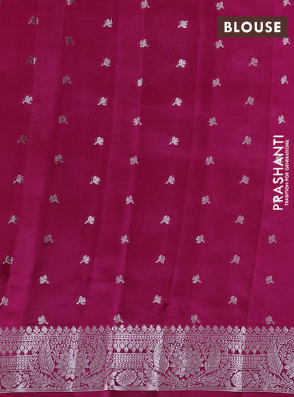 Poona silk saree pink with allover thread & zari weaves and zari woven border
