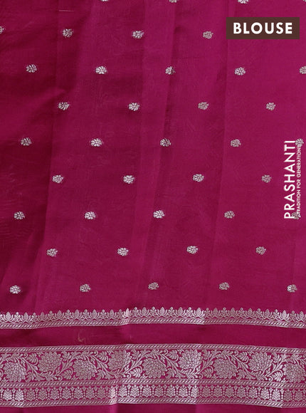 Poona silk saree pink with allover thread & zari weaves and zari woven border