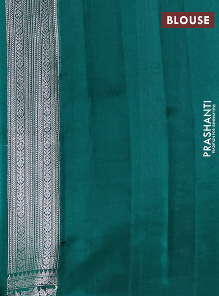 Poona silk saree green with allover thread & zari weaves and zari woven border
